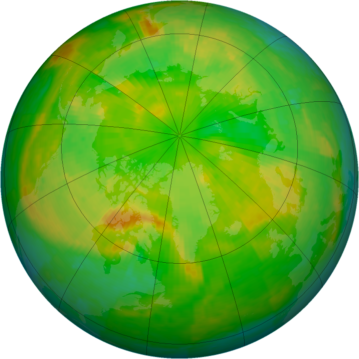 Arctic ozone map for 15 June 1994